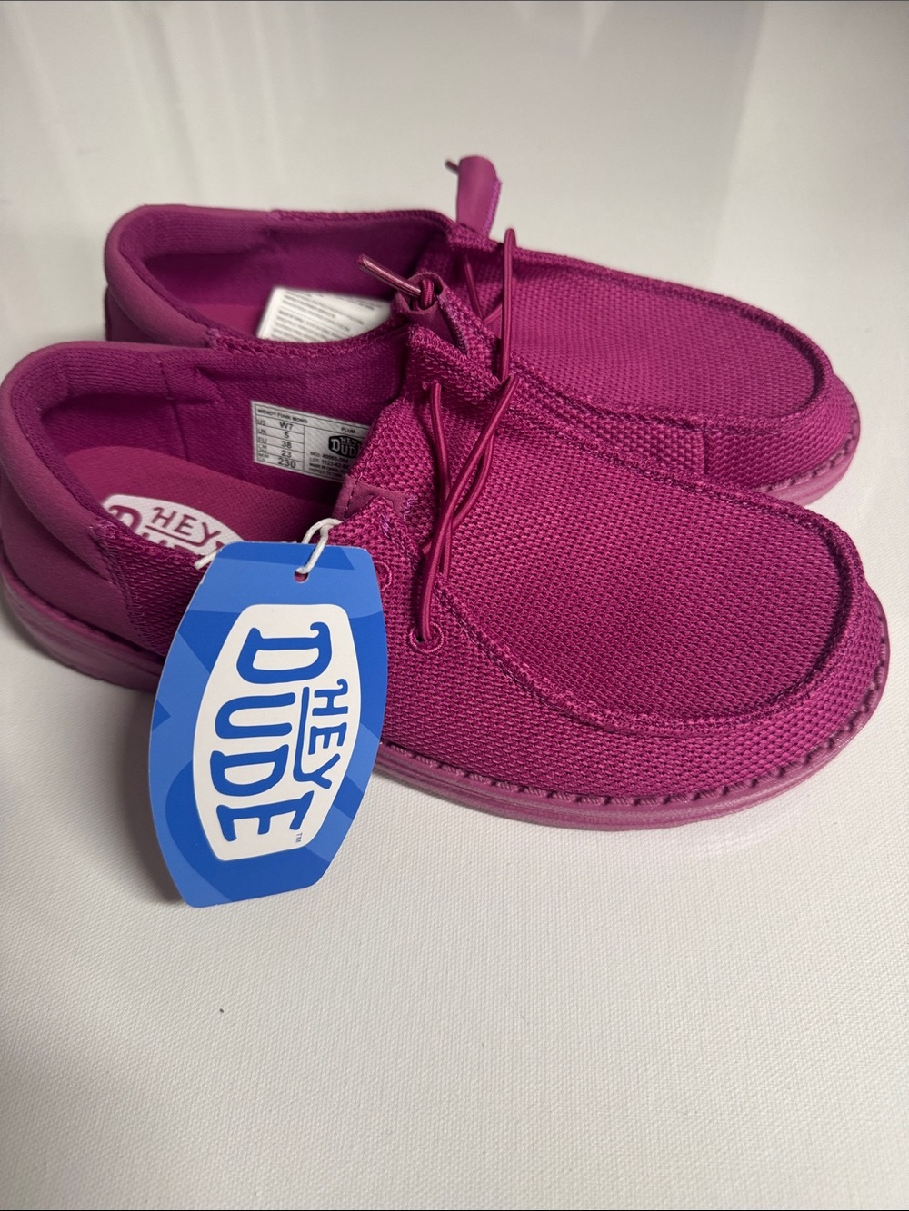 Hey Dude Canvas Shoes Womens 7 Purple Slip On Wendy